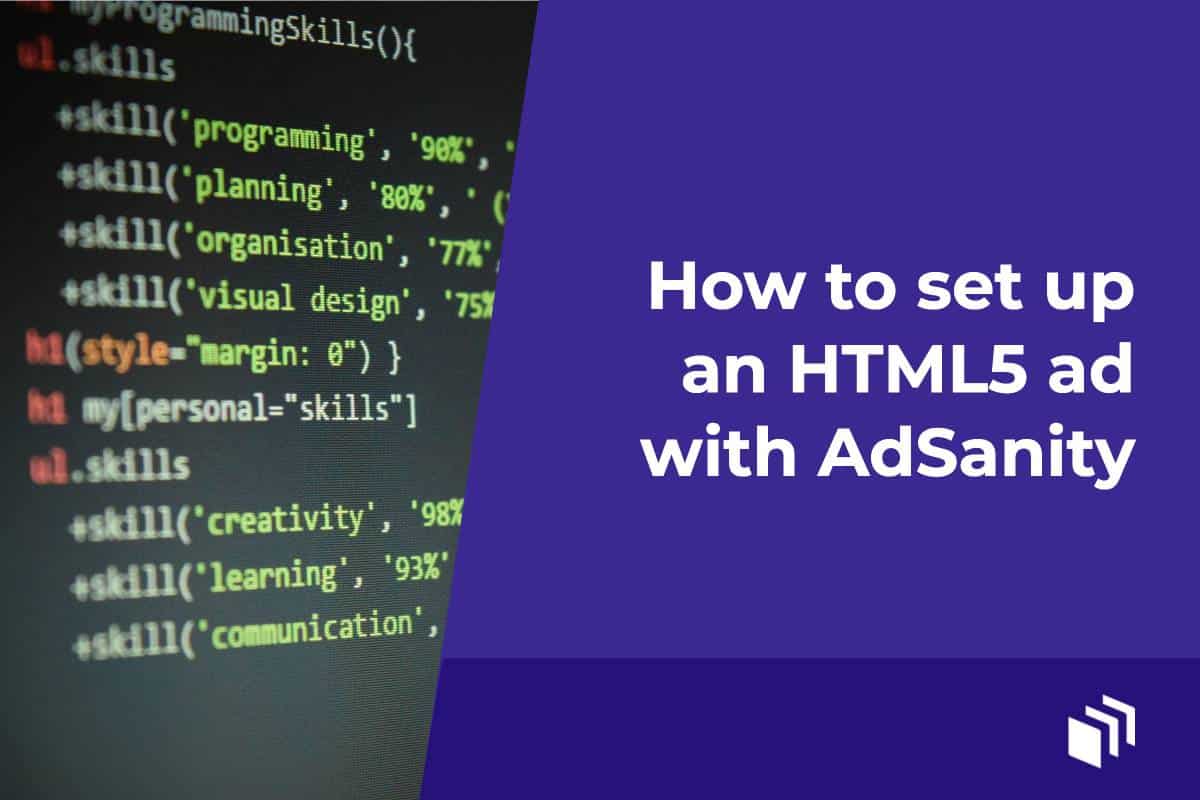 how to set up an html5 ad in adsanity